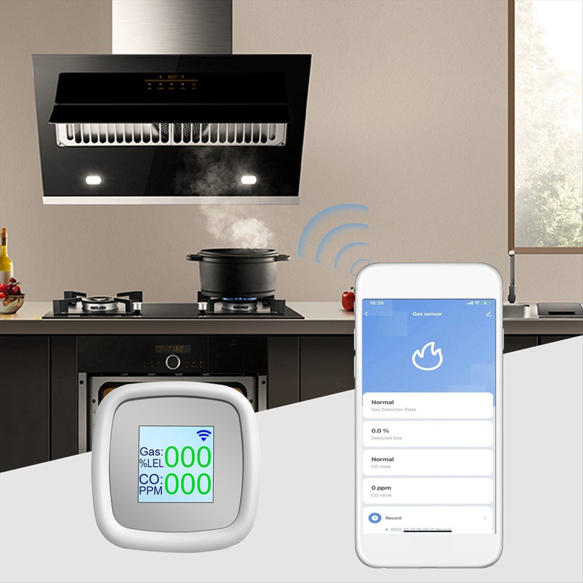 Tuya Smart - [Y39A]Tuya Detector de gas combustible WIFI,